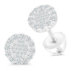 Round Halo Moissanite Stud Earrings – “Solar Burst” Edition White Gold - Shop Gold Supply