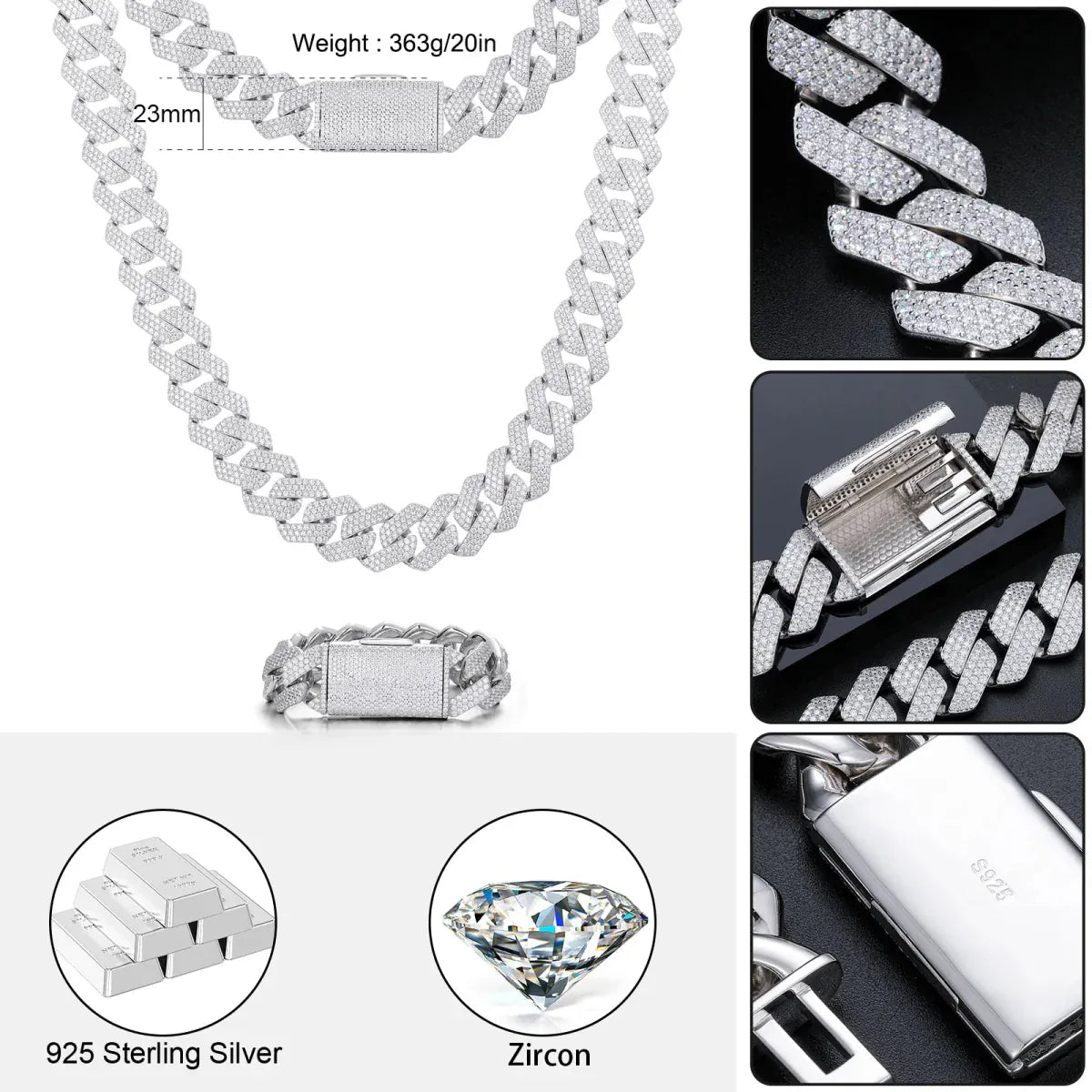 Square-Edge Cuban Link Chain – “Arctic Edge” Edition - The Gold Supply