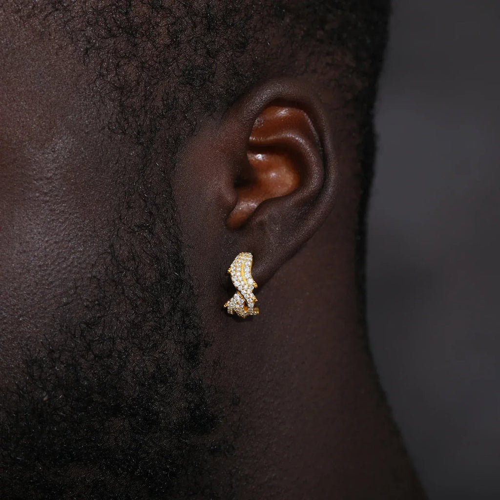 Thorn Clip Earrings – “Icebound Thorns” Edition Moissanite Yellow Gold 1pc - Shop Gold Supply