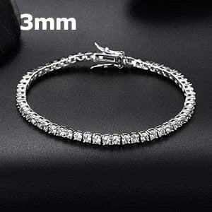 White Gold / 7 IN / 3MM VVS1 Tennis Bracelet – “Diamond Line” Edition - The Gold Supply