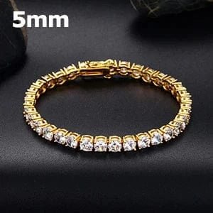 Yellow Gold / 7 IN / 5MM VVS1 Tennis Bracelet – “Diamond Line” Edition - The Gold Supply